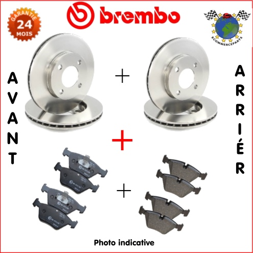 Kit complet disques et plaquettes avant + arrière Brembo DODGE CARAVAN de5